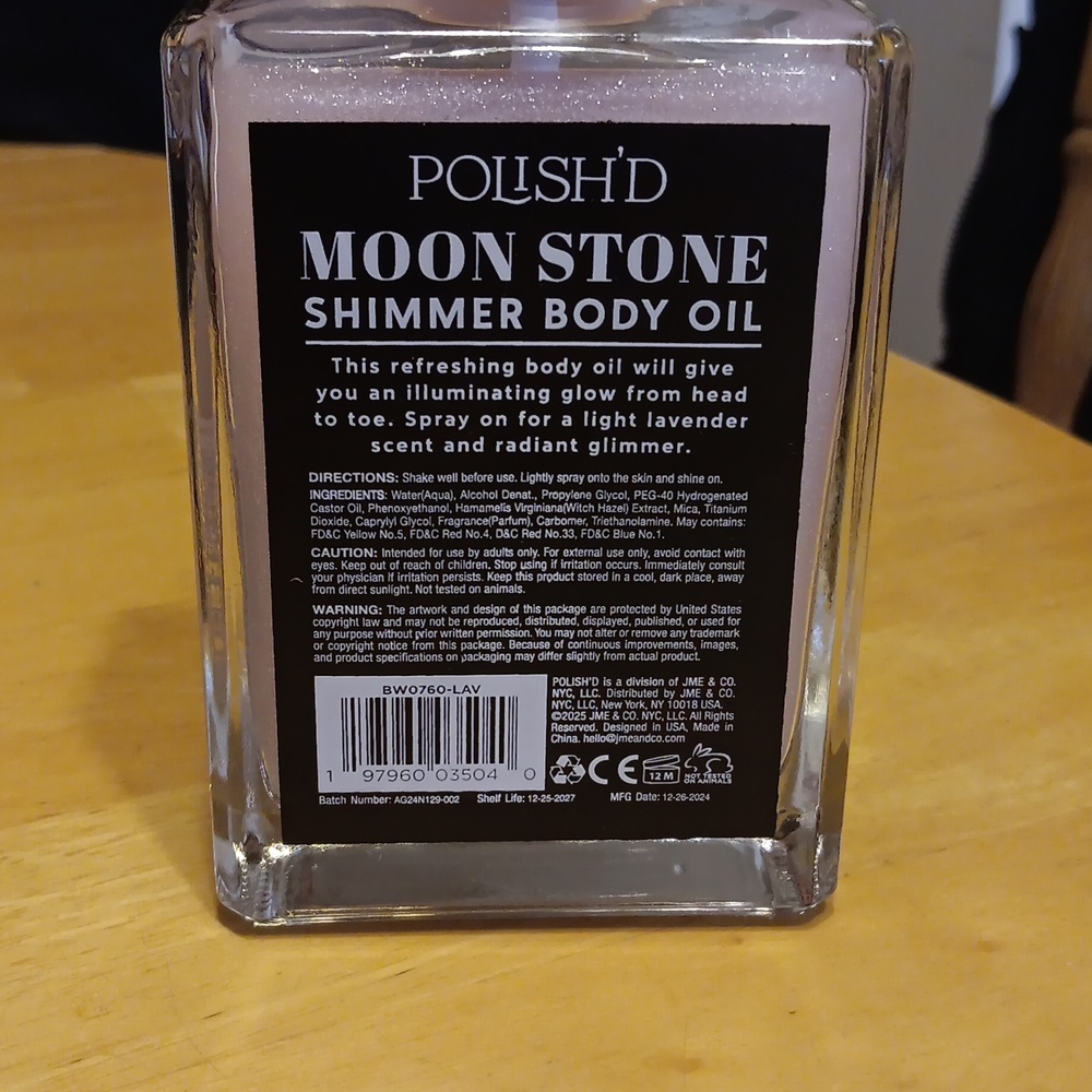 Shimmer Body Oil -Choice Of Moon Stone Or Peach Bellini NWT - Picture 3 of 5